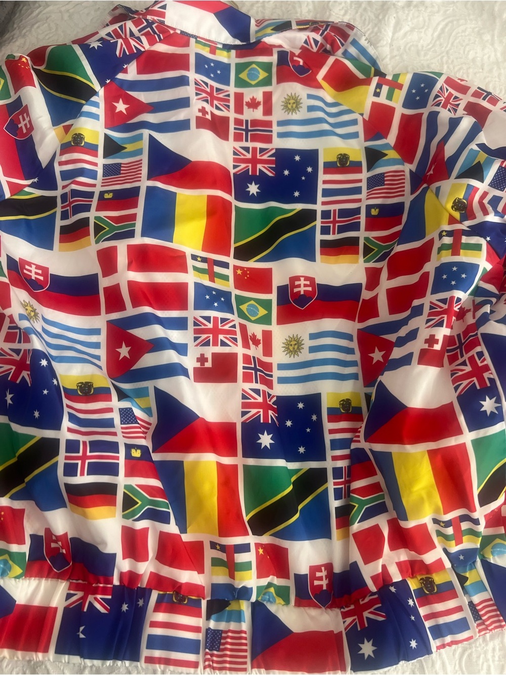 Forever 21 Multinational Flag Print Jacket in Red, Blue, Green, Yellow - Picture 3 of 4